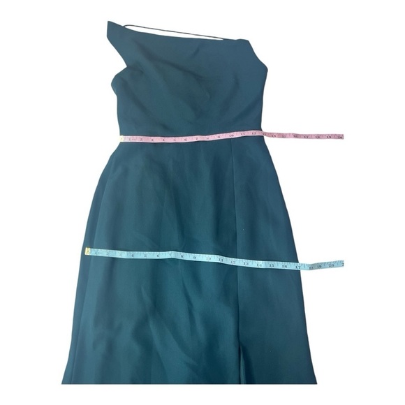 After Six Evergreen 6849 One-Shoulder Draped Cowl-Neck Maxi Dress NEW Size 2R - Picture 5 of 15